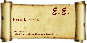 Ernst Erik névjegykártya